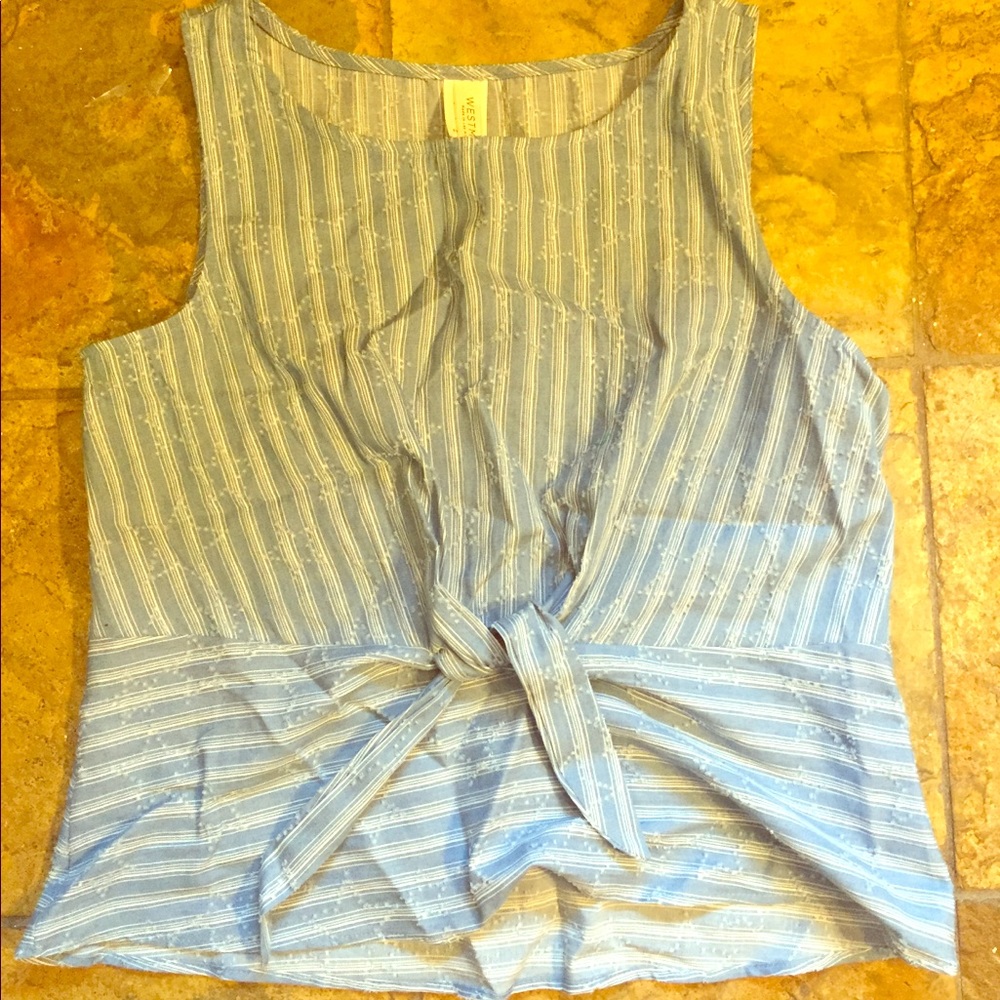 NWT Westmoon Tie-Front Stars & Stripes Top